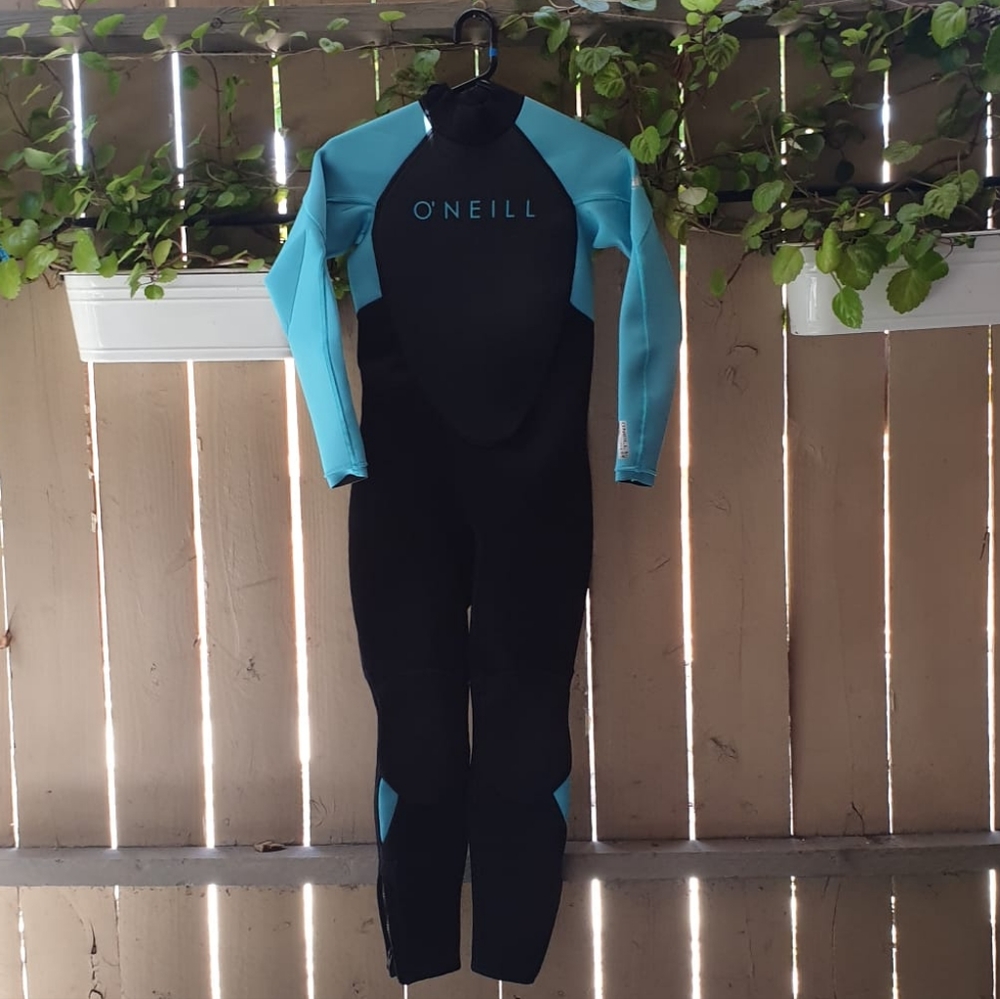 NEW O'NEILL WOMEN'S REACTOR-2 3/2MM BACK ZIP FULL WETSUIT COLOR AQUA SIZE 12.